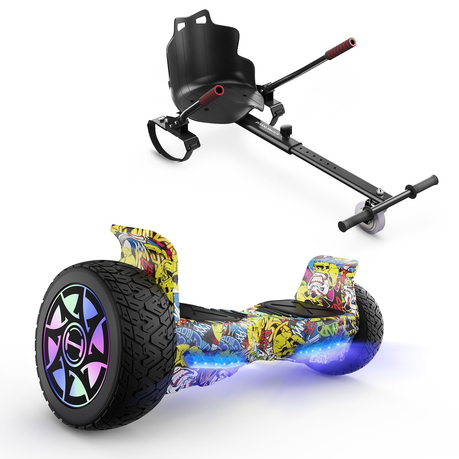 H8 8.5" Off Road Hoverboard with Bluetooth Music and LED Lights - Self Balancing System